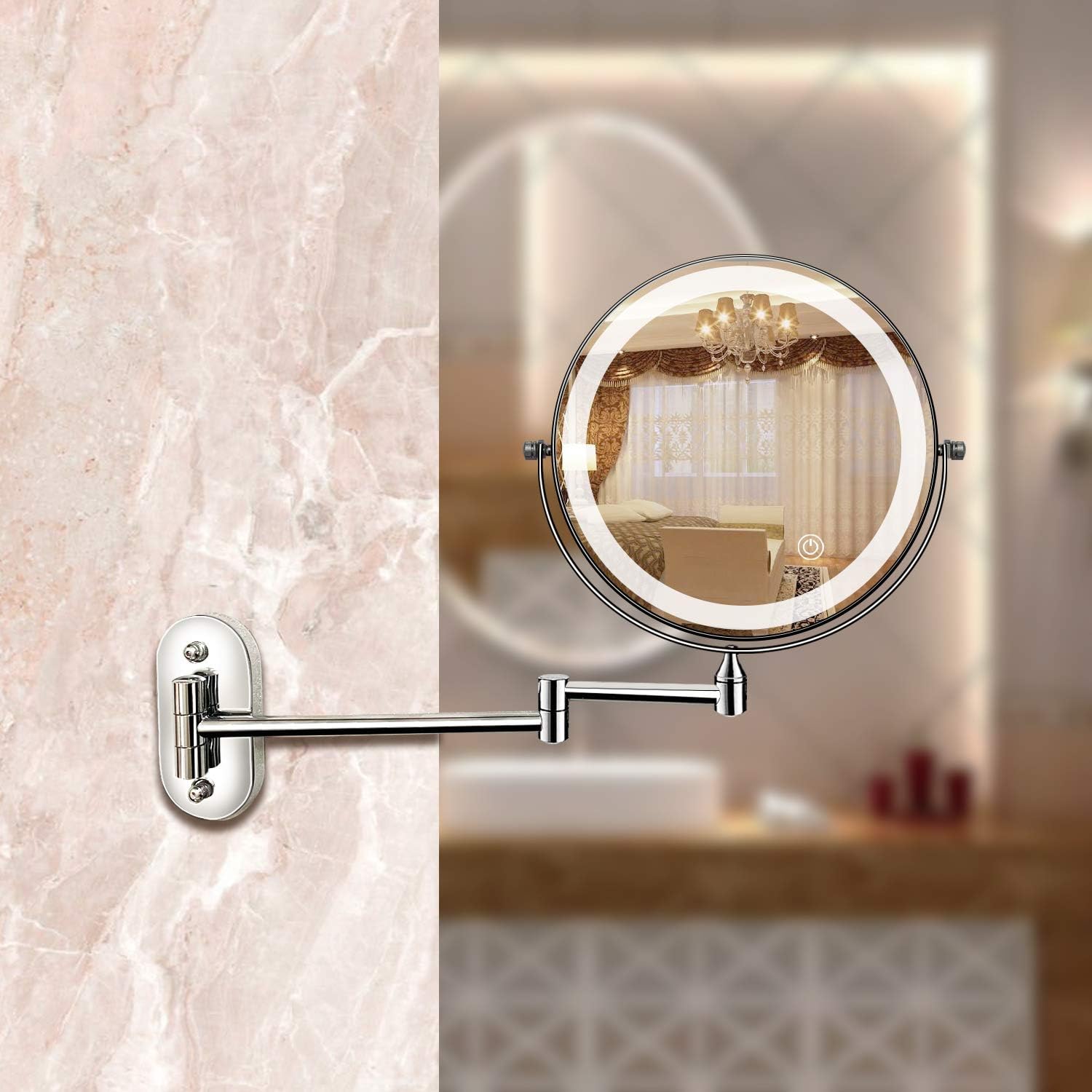 ChromGlanz Spiegel – Wiederaufladbares LED Design | Makeup & Badezimmer