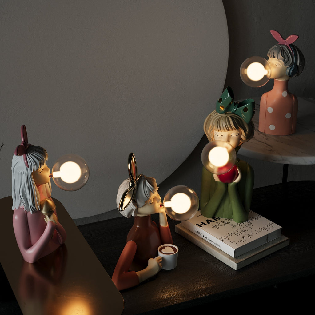 Figuren Tischlampe – Künstlerisches Mädchendesign | Dekorative Innenbeleuchtung