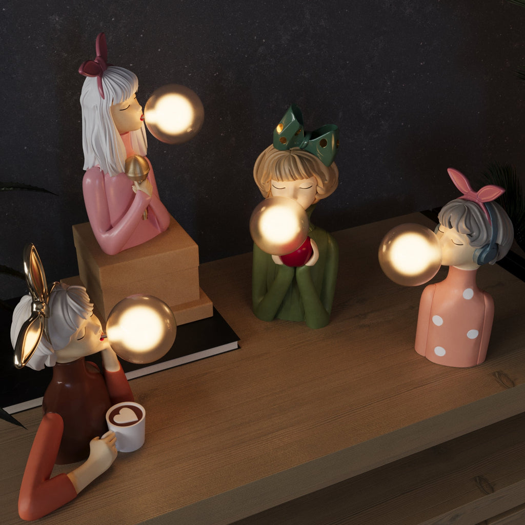 Figuren Tischlampe – Künstlerisches Mädchendesign | Dekorative Innenbeleuchtung