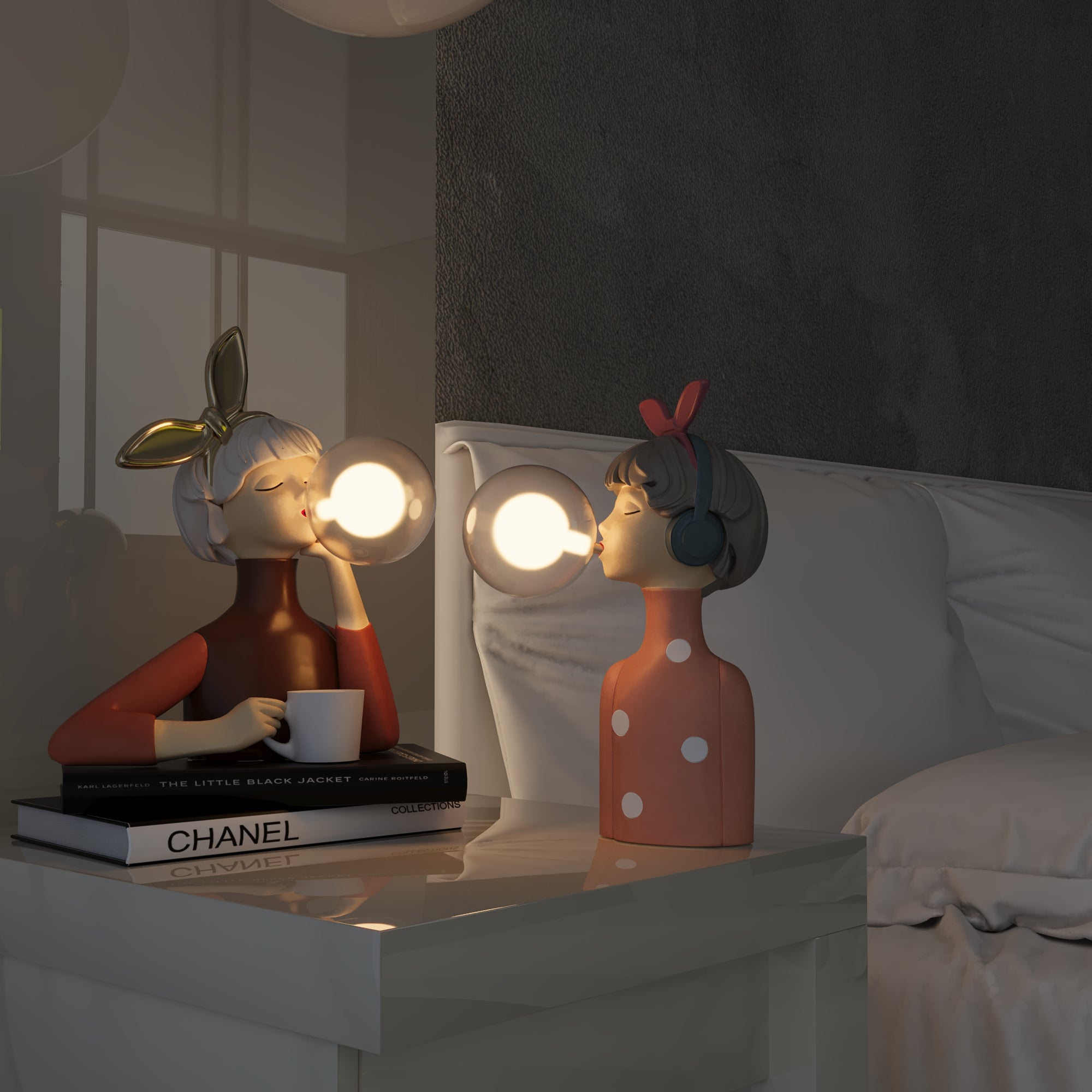 Figuren Tischlampe – Künstlerisches Mädchendesign | Dekorative Innenbeleuchtung