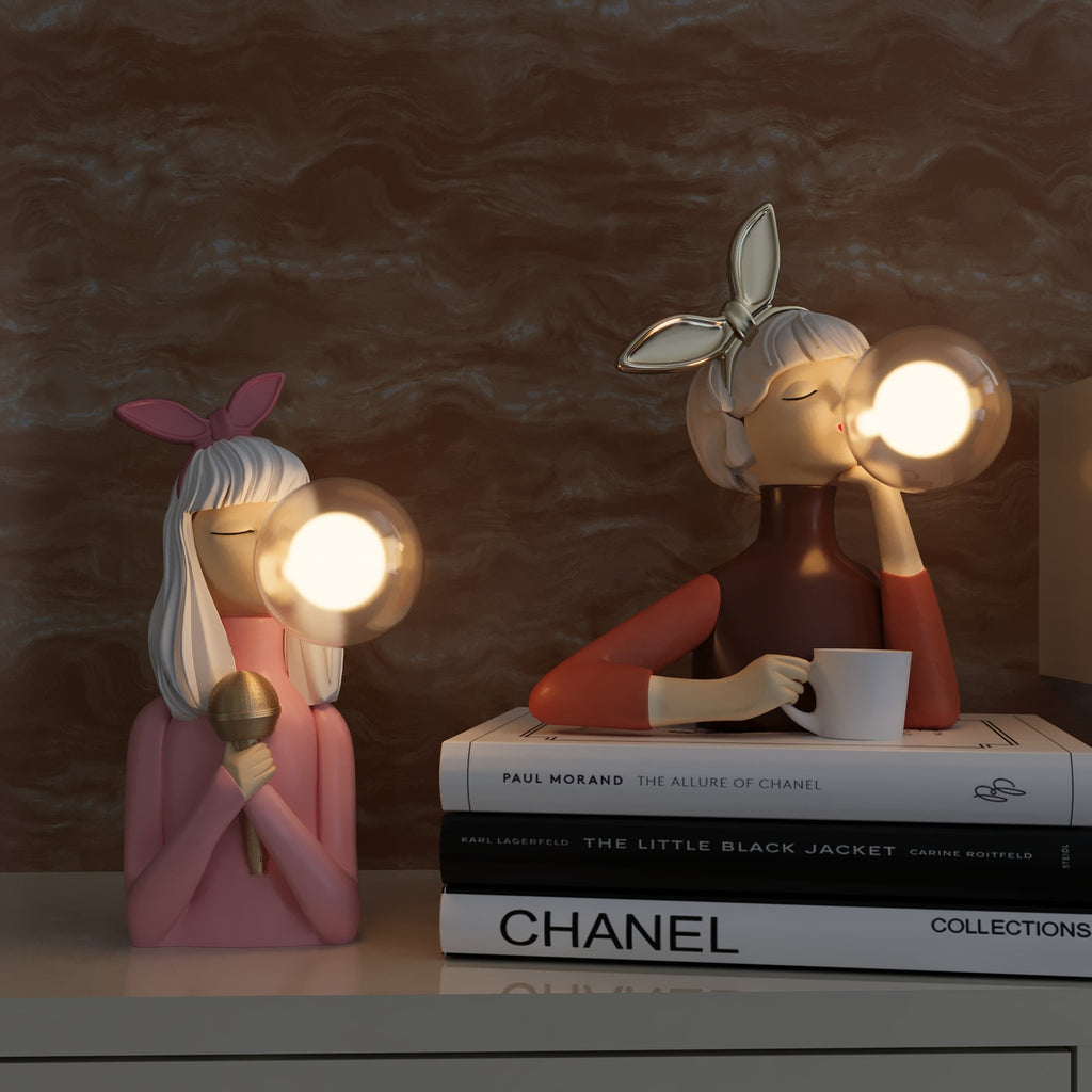 Figuren Tischlampe – Künstlerisches Mädchendesign | Dekorative Innenbeleuchtung