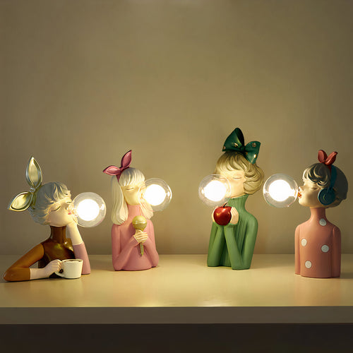 Figuren Tischlampe – Künstlerisches Mädchendesign | Dekorative Innenbeleuchtung