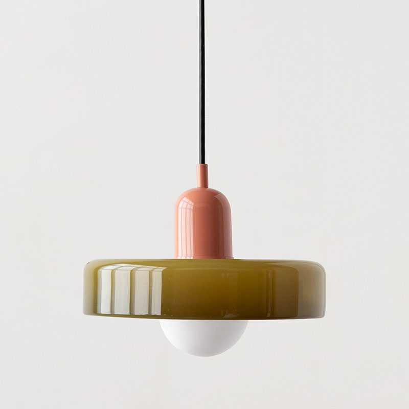 Bauhaus Pendelleuchte – Farbiges Glas Design | Moderne Deckenlampe