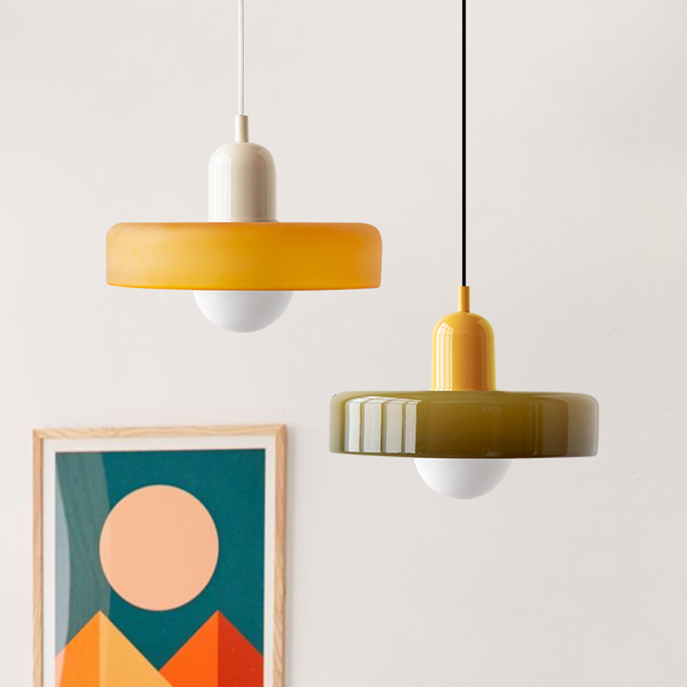 Bauhaus Pendelleuchte – Farbiges Glas Design | Moderne Deckenlampe