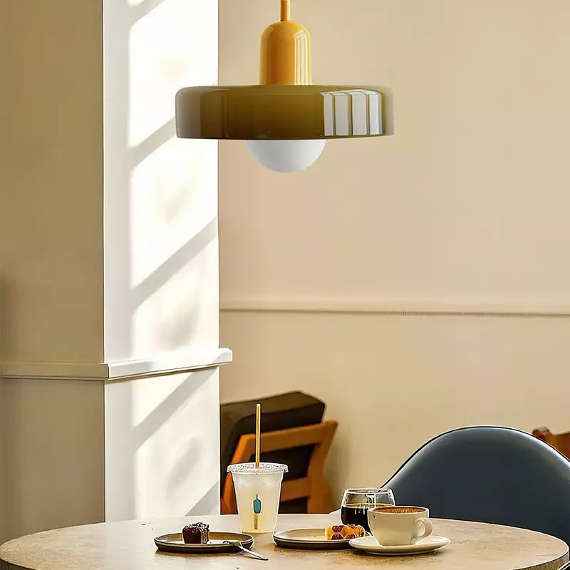 Bauhaus Pendelleuchte – Farbiges Glas Design | Moderne Deckenlampe