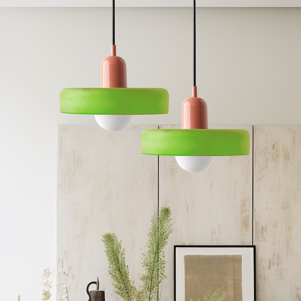 Bauhaus Pendelleuchte – Farbiges Glas Design | Moderne Deckenlampe