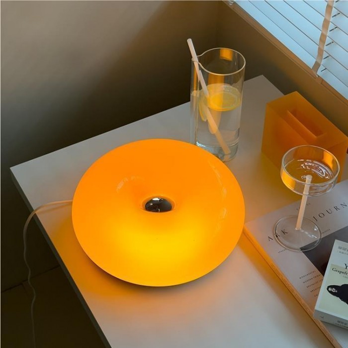 Bauhaus Donut Wandleuchte und Tischleuchte – Dimmbar LED Wandlampe aus Glas und Metall, Vielseitige Wandbeleuchtung für Gemütliche Atmosphäre 0