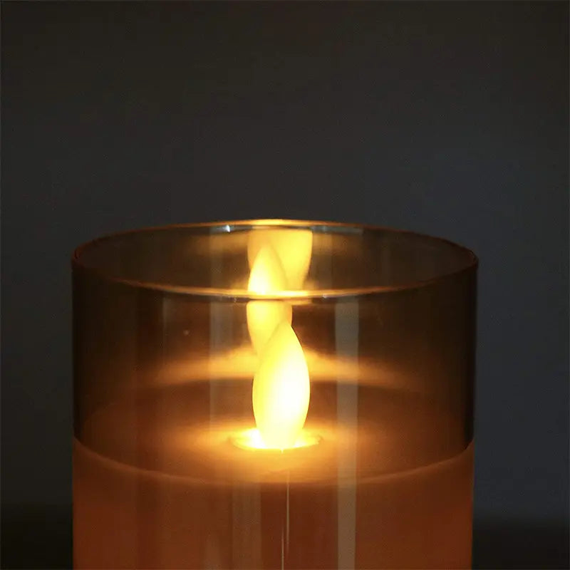 Dreier-Set Wachskerzen im Glas mit Realistischem Flammeneffekt – Warmweißes Licht für Gemütliche Atmosphäre 5