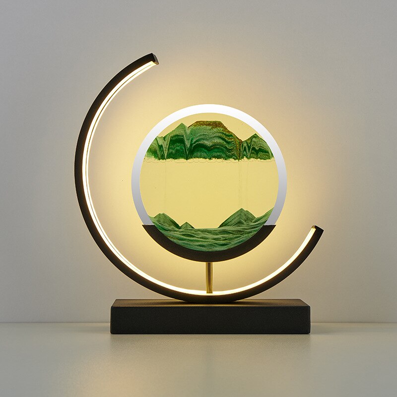 Dynamische LED Tischlampe Mit Treibsand Design – Entspannende Tischleuchte Für Zuhause 0