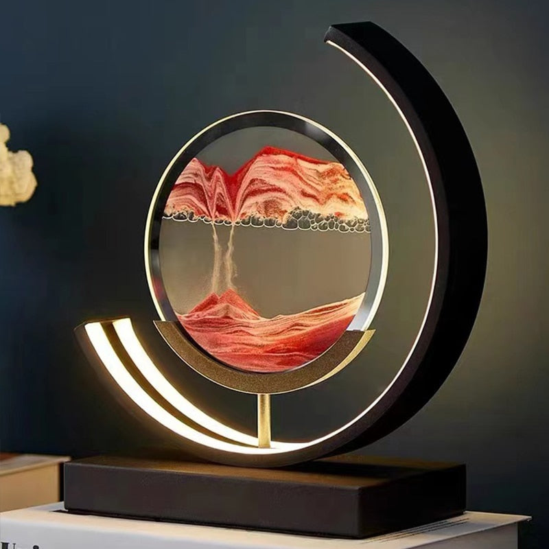 Dynamische LED Tischlampe Mit Treibsand Design – Entspannende Tischleuchte Für Zuhause 1