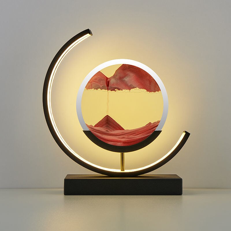 Dynamische LED Tischlampe Mit Treibsand Design – Entspannende Tischleuchte Für Zuhause 13