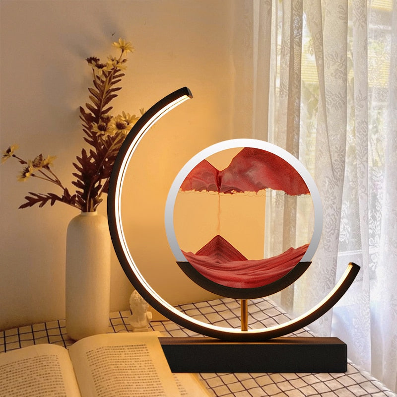 Dynamische LED Tischlampe Mit Treibsand Design – Entspannende Tischleuchte Für Zuhause 3