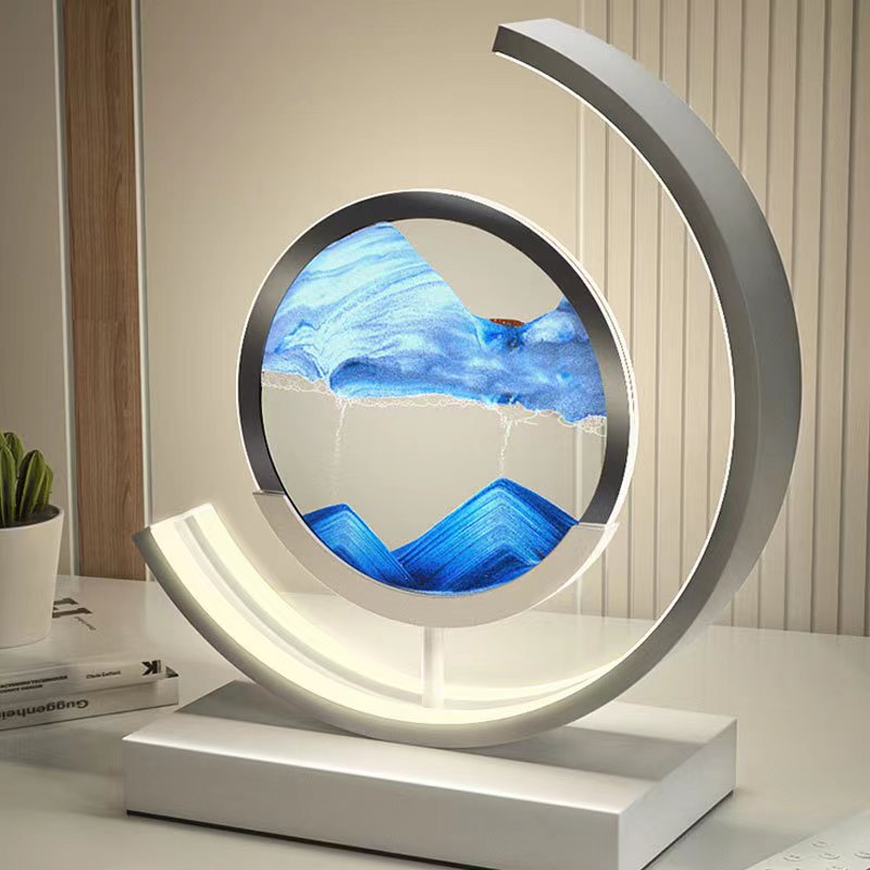Dynamische LED Tischlampe Mit Treibsand Design – Entspannende Tischleuchte Für Zuhause 5