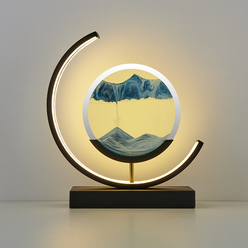 Dynamische LED Tischlampe Mit Treibsand Design – Entspannende Tischleuchte Für Zuhause 8