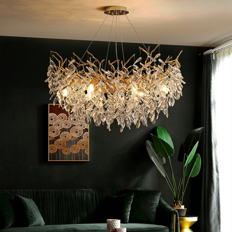 Eleganter Kristallkronleuchter im Französischen Stil – Verstellbare Kette, Hochwertiges Aluminium und Kristall, Ideal für Esszimmer und Wohnzimmer 0