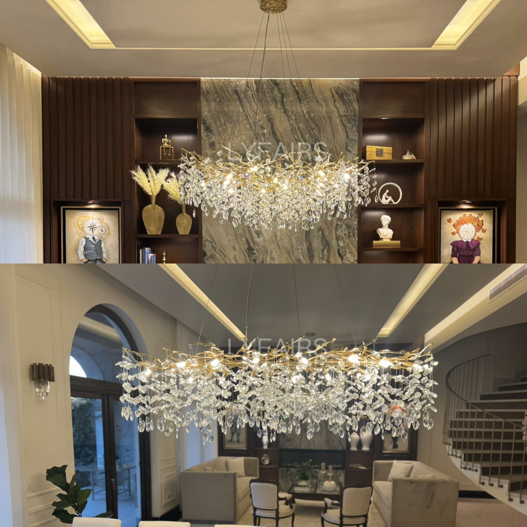 Eleganter Kristallkronleuchter im Französischen Stil – Verstellbare Kette, Hochwertiges Aluminium und Kristall, Ideal für Esszimmer und Wohnzimmer 3