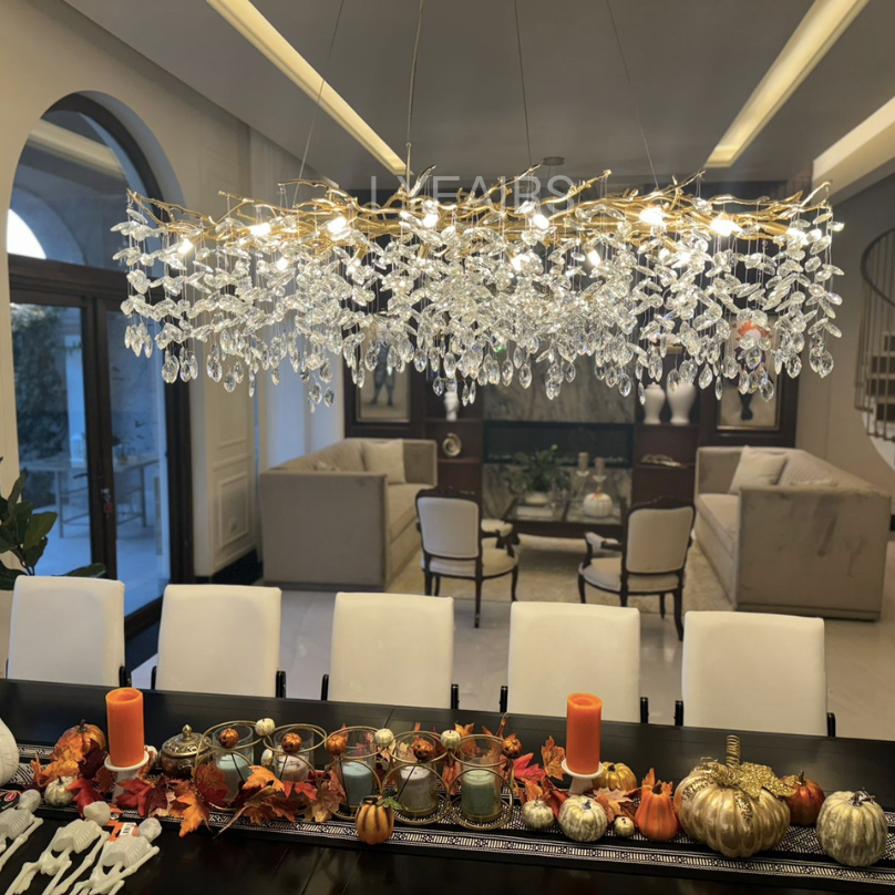 Eleganter Kristallkronleuchter im Französischen Stil – Verstellbare Kette, Hochwertiges Aluminium und Kristall, Ideal für Esszimmer und Wohnzimmer 6