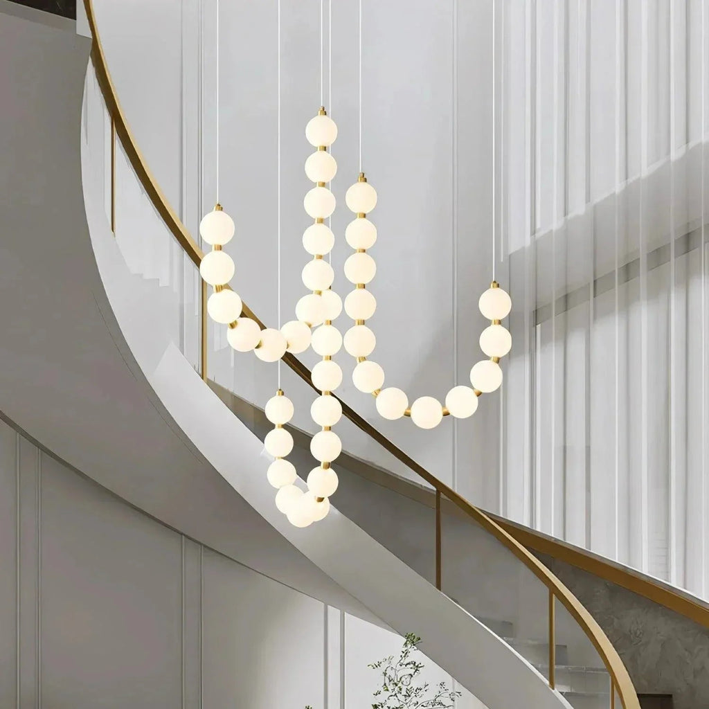 Eleganter Moderner Kronleuchter in Weiß mit Schmuckdesign für Essbereiche und Wohnräume – Verstellbare Hängelänge, inklusive Glühbirne 2