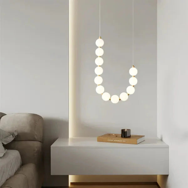 Eleganter Moderner Kronleuchter in Weiß mit Schmuckdesign für Essbereiche und Wohnräume – Verstellbare Hängelänge, inklusive Glühbirne 5