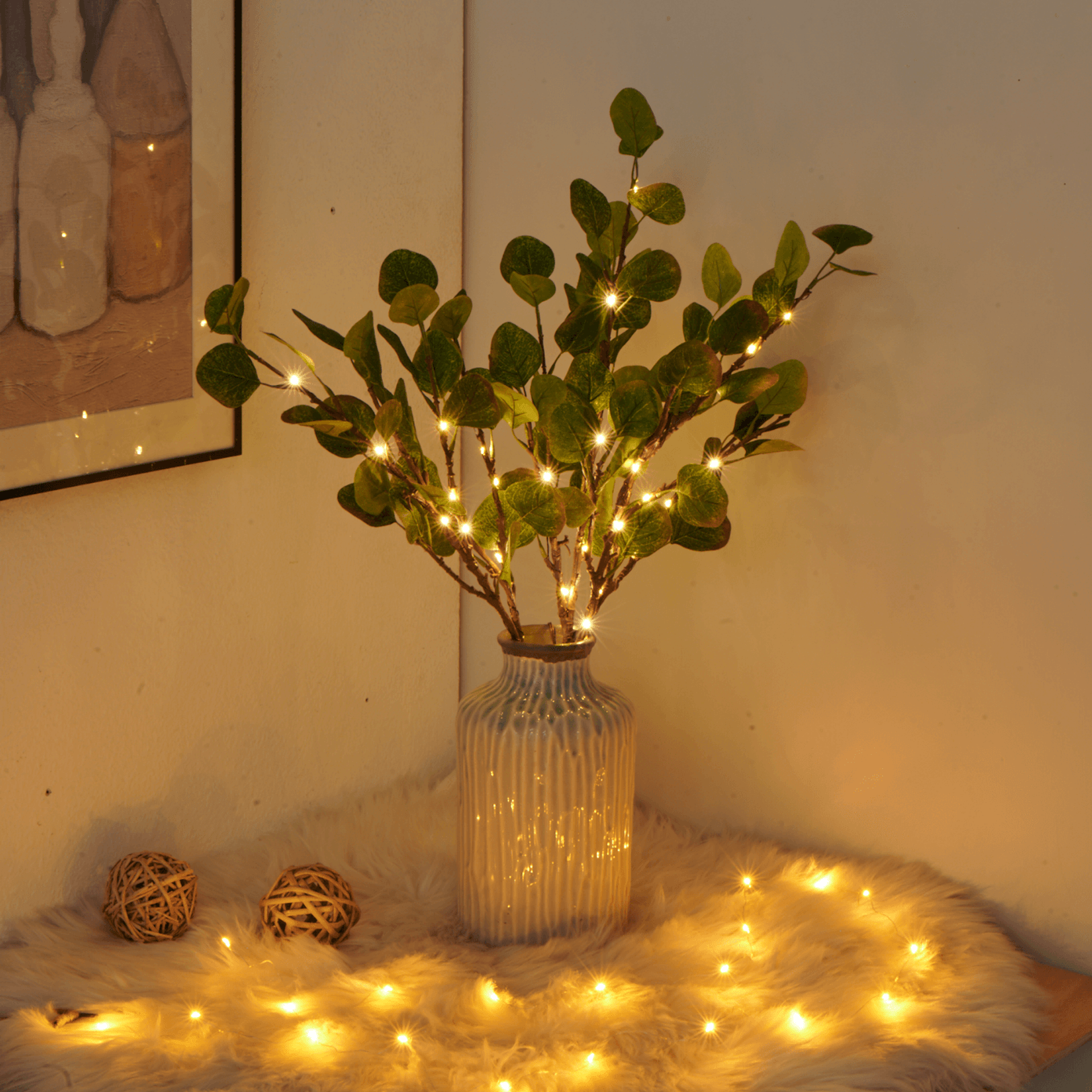 Feenlicht-Olivenzweig Mit 120 LEDs - Dekorative Warmweiße Beleuchtung Für Zuhause 7