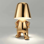 Goldene Tischlampe – Kreatives Figurendesign | Dekorative Wohnraumleuchte