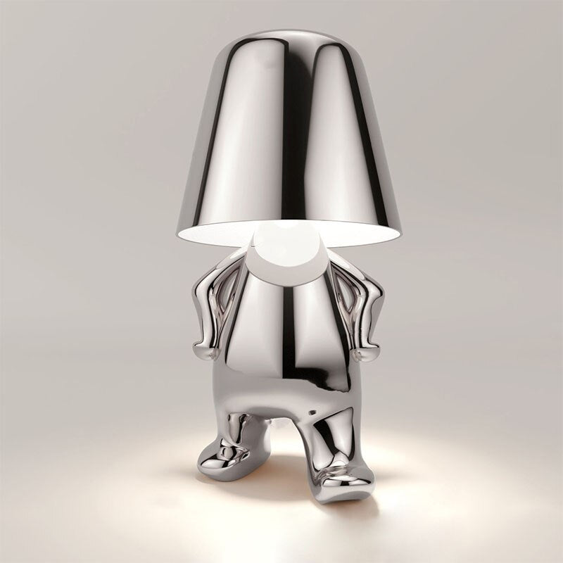 Goldene Tischlampe – Kreatives Figurendesign | Dekorative Wohnraumleuchte