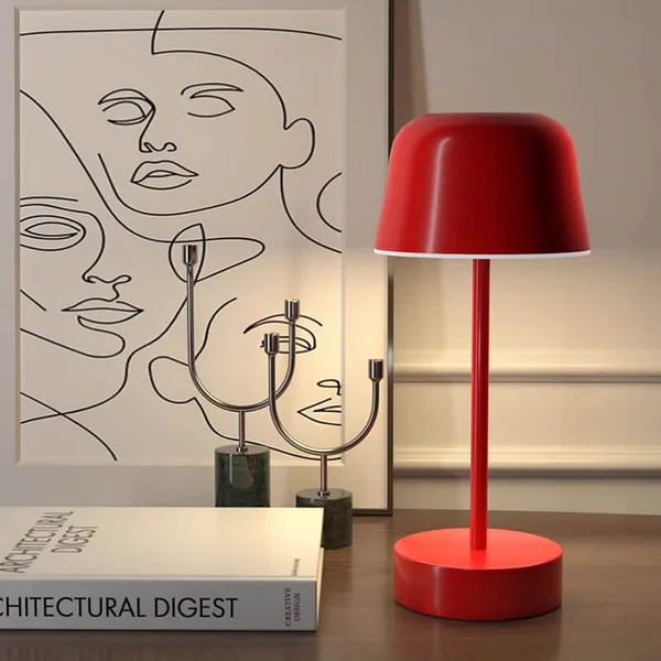 Moderne Dimmbar Tischlampe mit 3 Lichtfarben – Kabellose LED Tischleuchte für Zuhause, Wiederaufladbar, 28 cm hoch 2