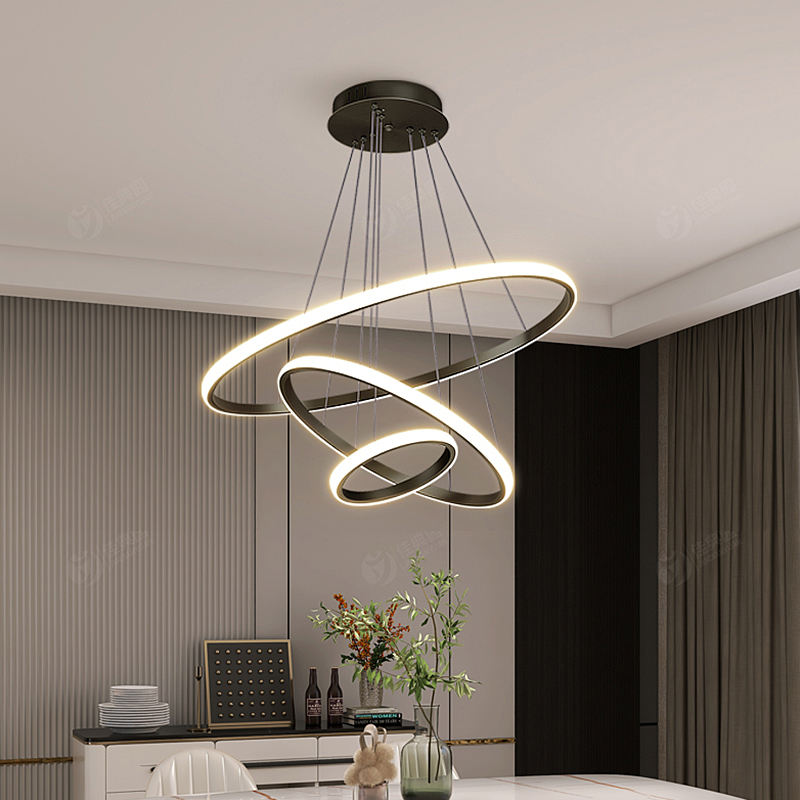 Moderne LED Deckenleuchte mit Dimmfunktion und 3 Lichtmodi für Wohnzimmer – Stilvolle Ringlampe aus Aluminium 0