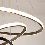 Moderne LED Deckenleuchte mit Dimmfunktion und 3 Lichtmodi für Wohnzimmer – Stilvolle Ringlampe aus Aluminium 1