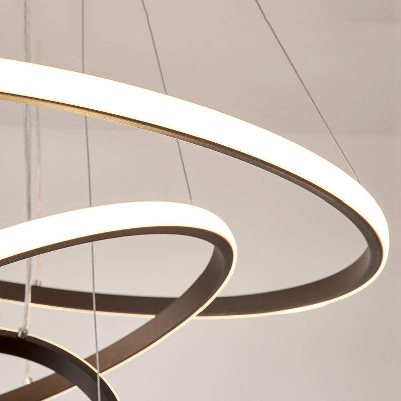 Moderne LED Deckenleuchte mit Dimmfunktion und 3 Lichtmodi für Wohnzimmer – Stilvolle Ringlampe aus Aluminium 1