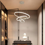 Moderne LED Deckenleuchte mit Dimmfunktion und 3 Lichtmodi für Wohnzimmer – Stilvolle Ringlampe aus Aluminium 4