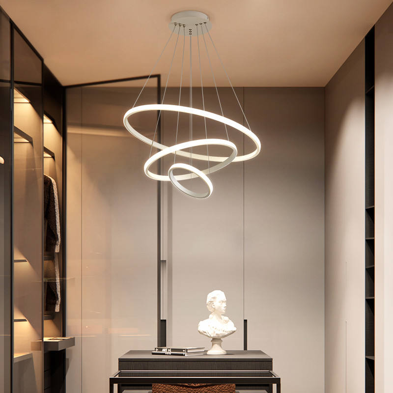 Moderne LED Deckenleuchte mit Dimmfunktion und 3 Lichtmodi für Wohnzimmer – Stilvolle Ringlampe aus Aluminium 4