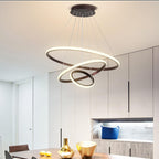Moderne LED Deckenleuchte mit Dimmfunktion und 3 Lichtmodi für Wohnzimmer – Stilvolle Ringlampe aus Aluminium 5