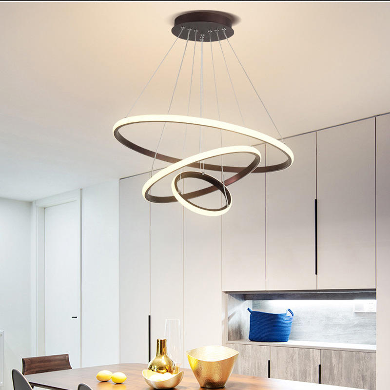 Moderne LED Deckenleuchte mit Dimmfunktion und 3 Lichtmodi für Wohnzimmer – Stilvolle Ringlampe aus Aluminium 5