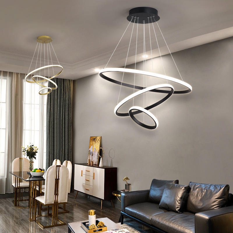 Moderne LED Deckenleuchte mit Dimmfunktion und 3 Lichtmodi für Wohnzimmer – Stilvolle Ringlampe aus Aluminium 6