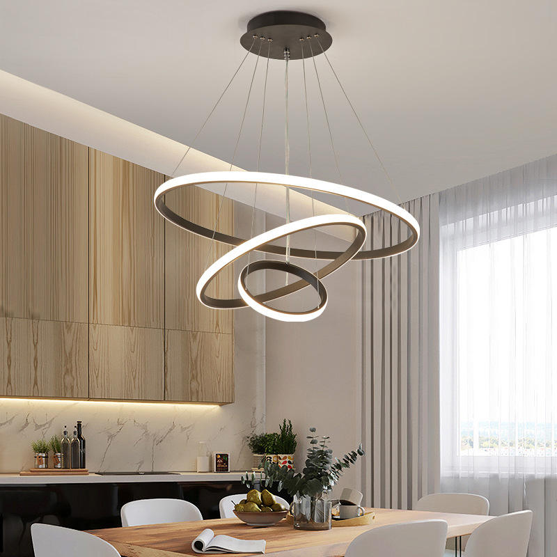 Moderne LED Deckenleuchte mit Dimmfunktion und 3 Lichtmodi für Wohnzimmer – Stilvolle Ringlampe aus Aluminium 7
