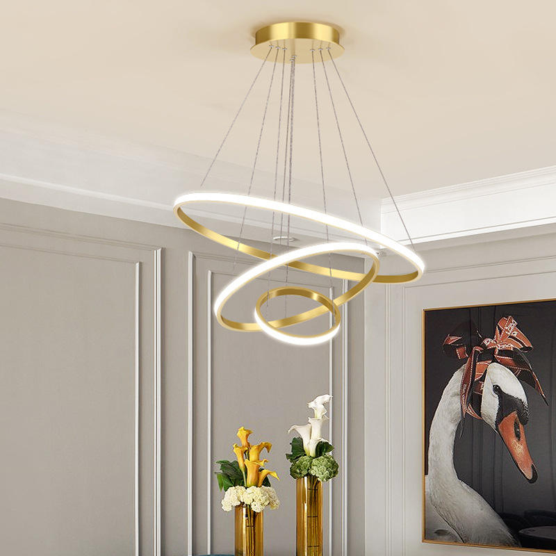 Moderne LED Deckenleuchte mit Dimmfunktion und 3 Lichtmodi für Wohnzimmer – Stilvolle Ringlampe aus Aluminium 8