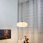 Moderne Pendelleuchte aus Glas, Dimmbar für Esstisch und Wohnzimmer – Stilvolle Hängeleuchte in Brotform mit LED-Birne 3