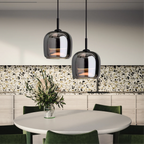 Moderne Pendelleuchte aus Schwarzglas – Elegante Hängelampe für Esstisch und stilvolle Einrichtungen, LED-Technologie 2
