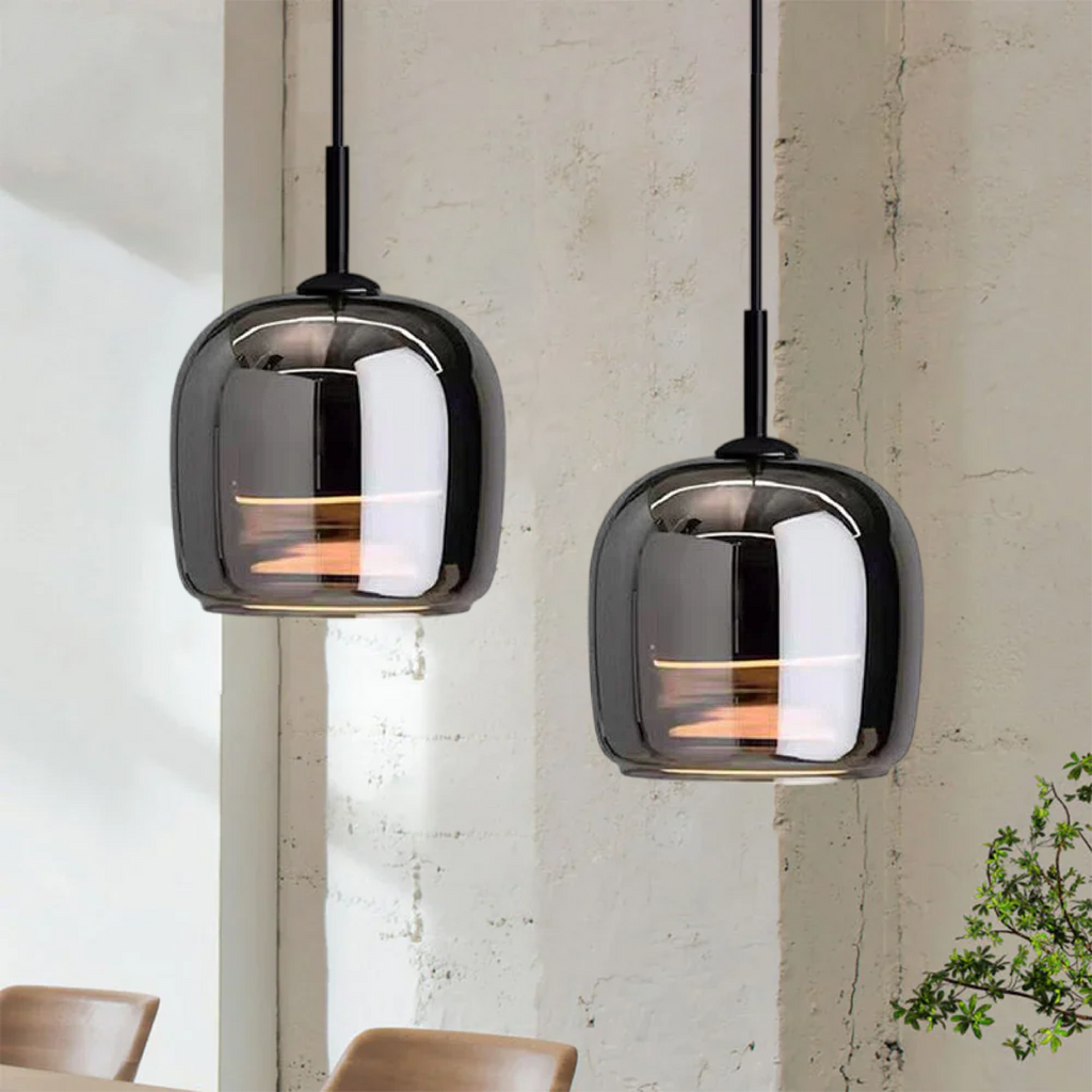 Moderne Pendelleuchte aus Schwarzglas – Elegante Hängelampe für Esstisch und stilvolle Einrichtungen, LED-Technologie 3