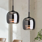 Moderne Pendelleuchte aus Schwarzglas – Elegante Hängelampe für Esstisch und stilvolle Einrichtungen, LED-Technologie 3