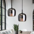 Moderne Pendelleuchte aus Schwarzglas – Elegante Hängelampe für Esstisch und stilvolle Einrichtungen, LED-Technologie 4