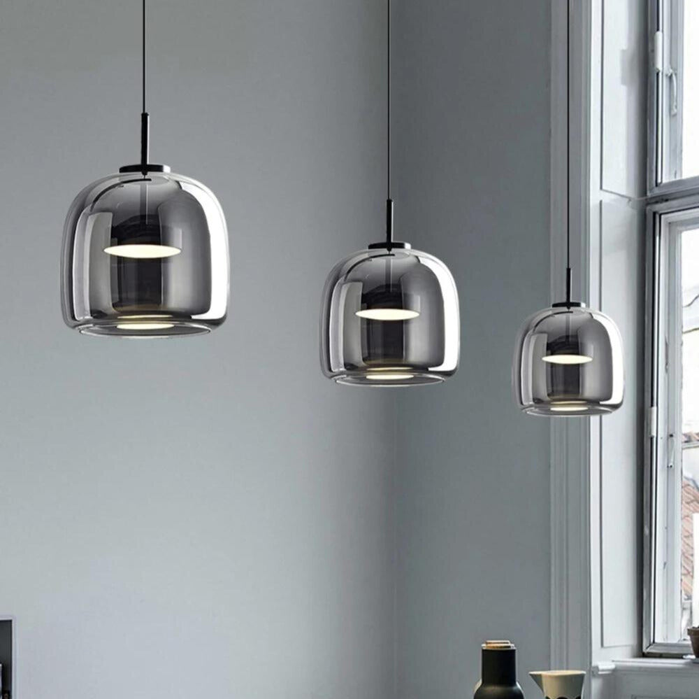 Moderne Pendelleuchte aus Schwarzglas – Elegante Hängelampe für Esstisch und stilvolle Einrichtungen, LED-Technologie 5