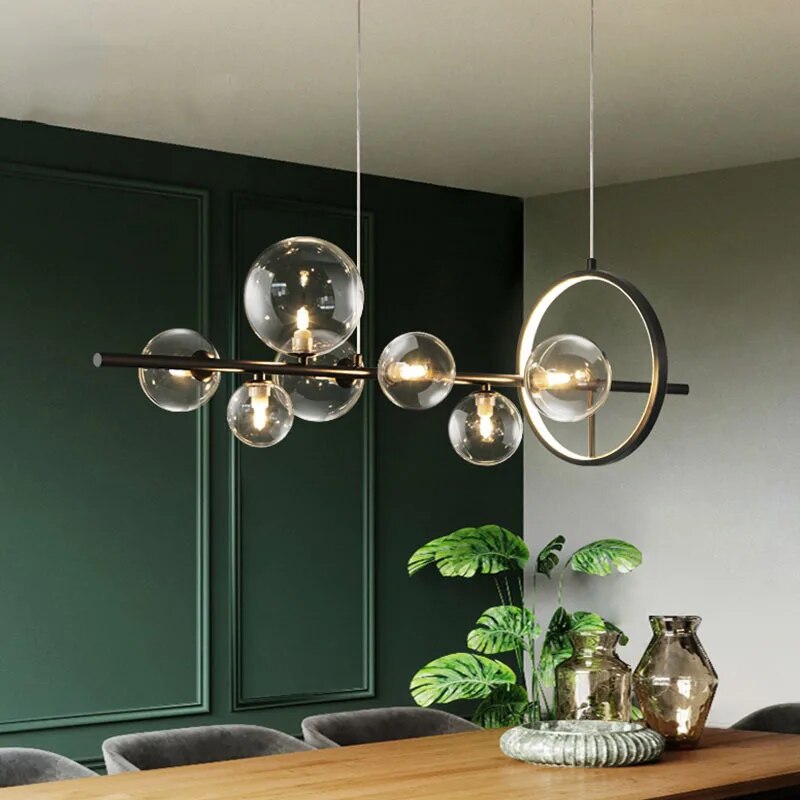 Moderner Glasblasen-Kronleuchter mit Einstellbarer Kabellänge – Elegantes Design für Stilvolle Innenräume 1