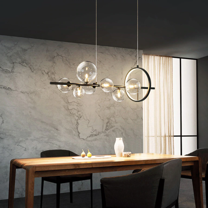 Moderner Glasblasen-Kronleuchter mit Einstellbarer Kabellänge – Elegantes Design für Stilvolle Innenräume 2