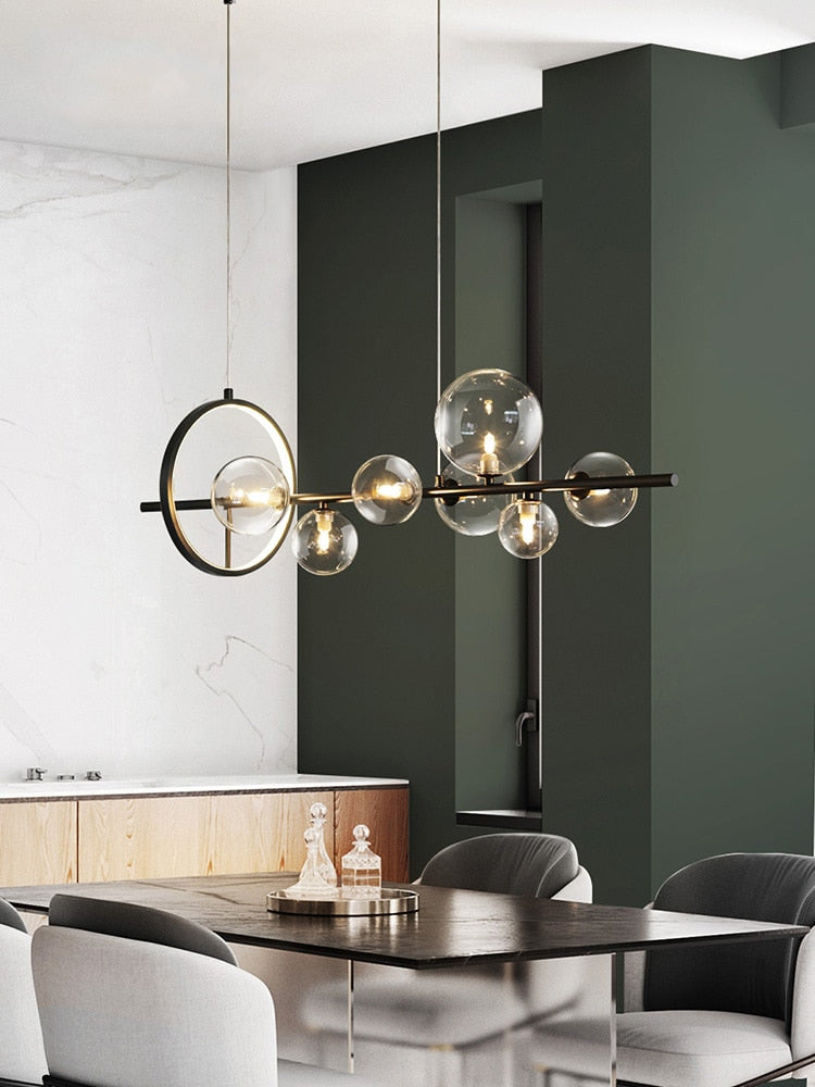 Moderner Glasblasen-Kronleuchter mit Einstellbarer Kabellänge – Elegantes Design für Stilvolle Innenräume 6
