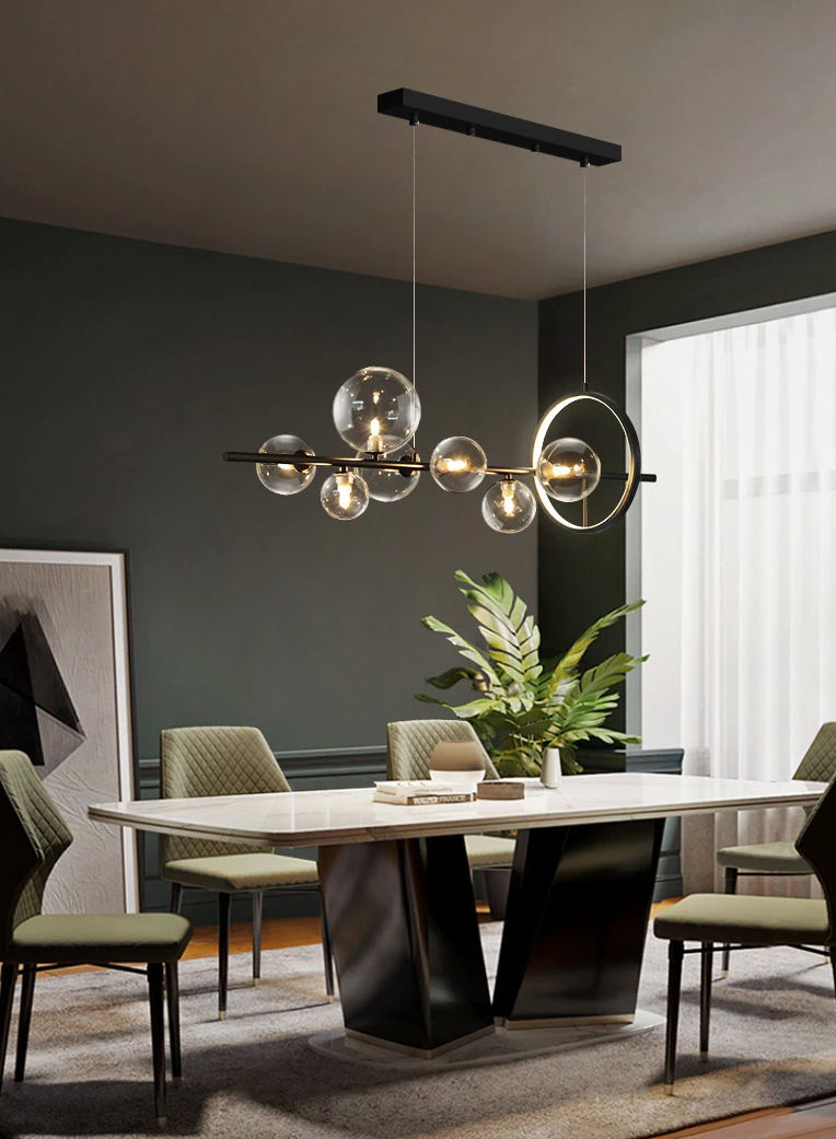 Moderner Glasblasen-Kronleuchter mit Einstellbarer Kabellänge – Elegantes Design für Stilvolle Innenräume 8