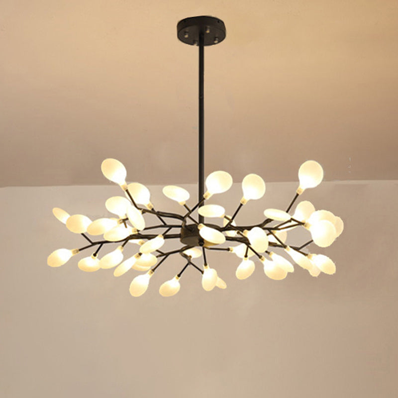 Moderner Kronleuchter aus Acryl – Eleganter Glühwürmchen-Lüster für stilvolle Räume, LED-Beleuchtung, verschiedene Größen verfügbar 0