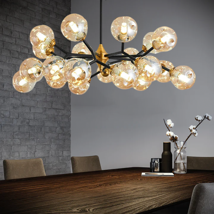 Moderner Kronleuchter aus Geblasenem Glas – Dimmbar, LED, Flush Mount für Wohn- und Essräume 1