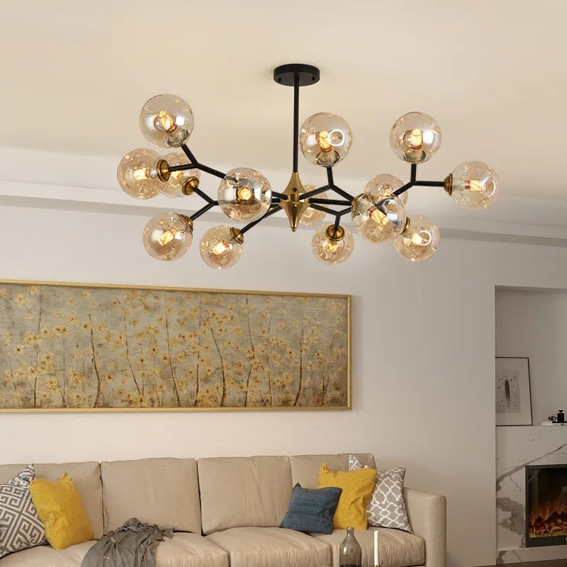 Moderner Kronleuchter aus Geblasenem Glas – Dimmbar, LED, Flush Mount für Wohn- und Essräume 2